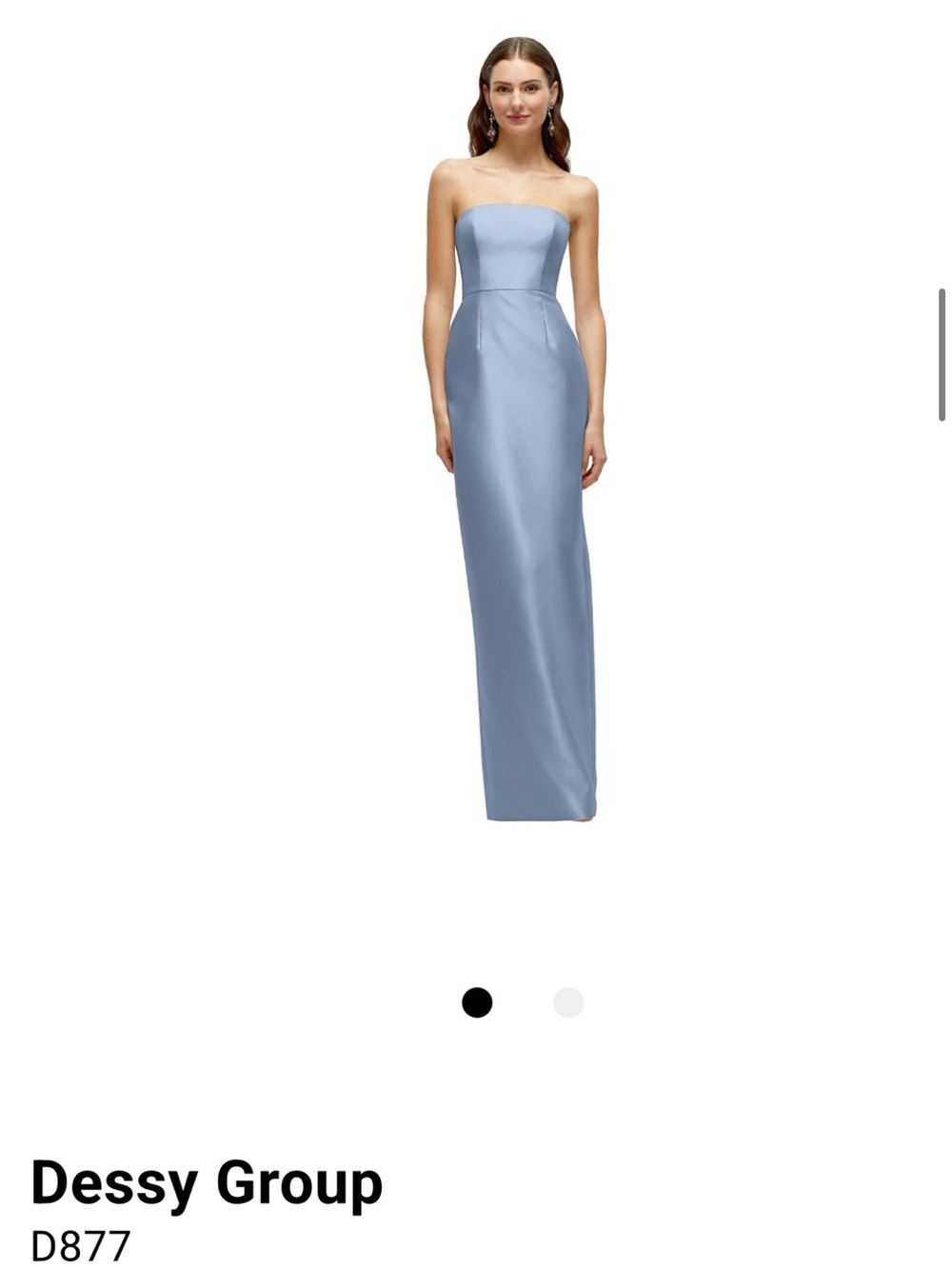 Dessy Group Strapless Cloudy Satin Twill Bridesmaids Dress